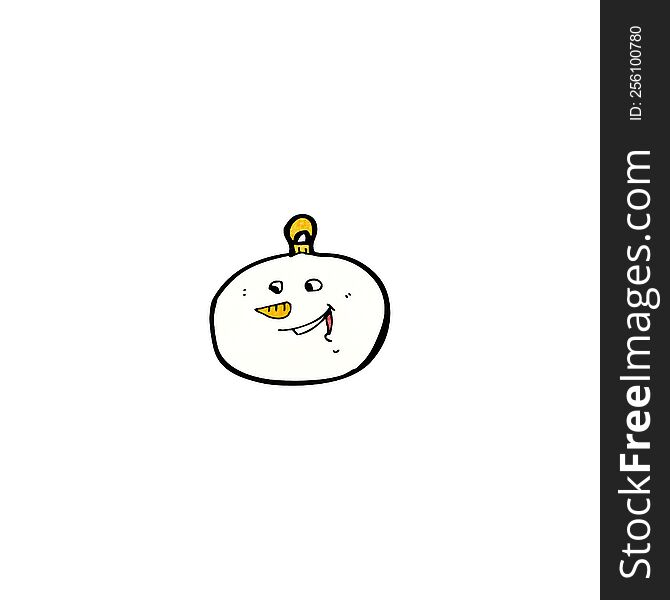 cartoon snowman face bauble