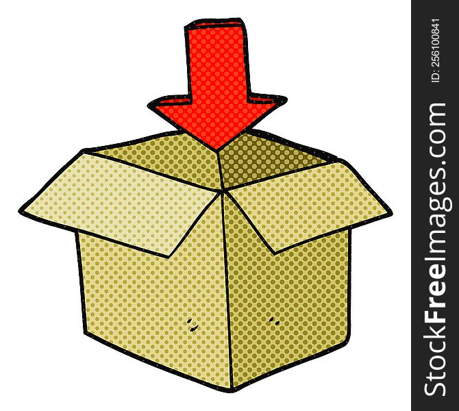 freehand drawn cartoon box with arrow download storage symbol