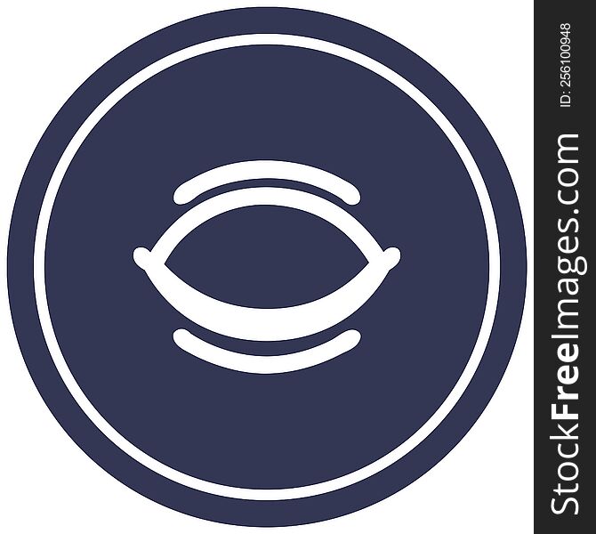 closed eye circular icon