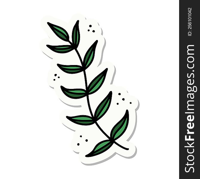 sticker of tattoo in traditional style of a laurel. sticker of tattoo in traditional style of a laurel