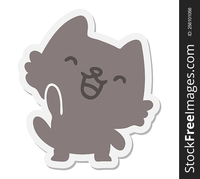 Happy Cartoon Cat Sticker
