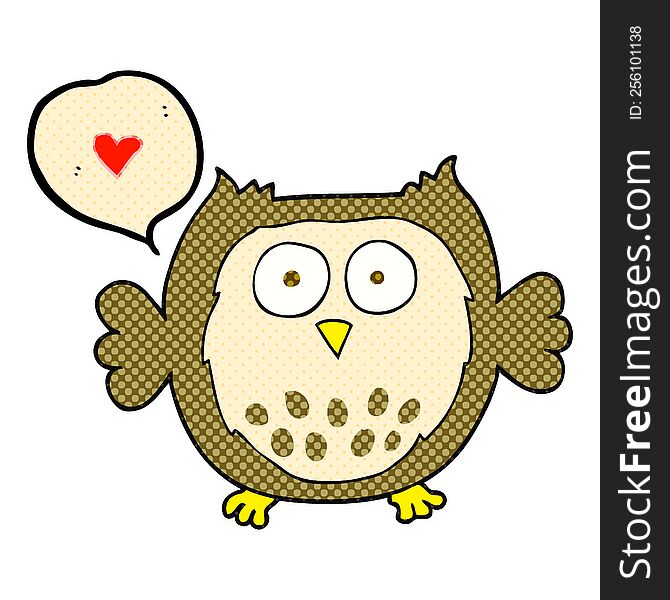 Comic Book Speech Bubble Cartoon Owl