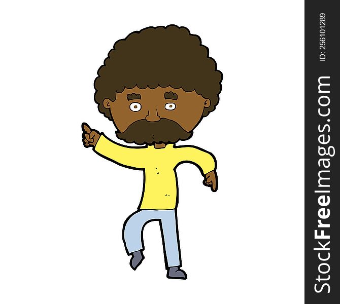 Cartoon Seventies Style Man Disco Dancing