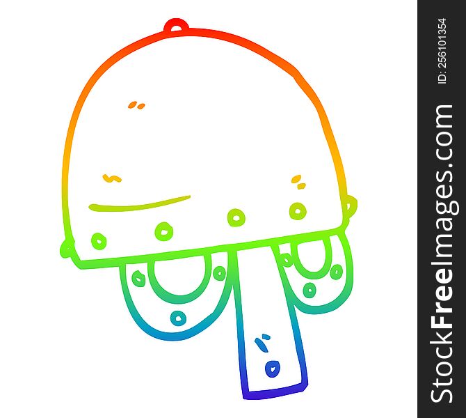 rainbow gradient line drawing of a cartoon viking helmet