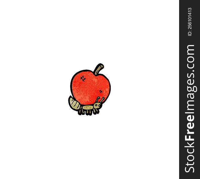 cartoon ant carrying apple