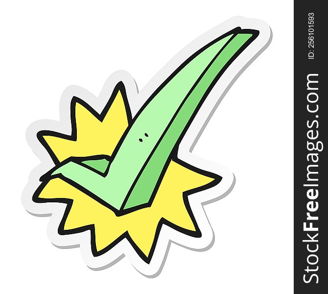 Sticker Of A Cartoon Tick Symbol