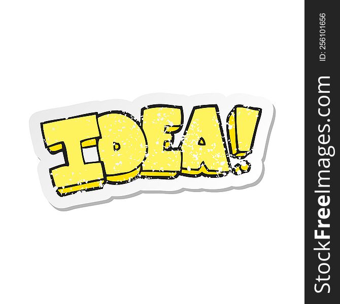 Retro Distressed Sticker Of A Cartoon Idea Symbol