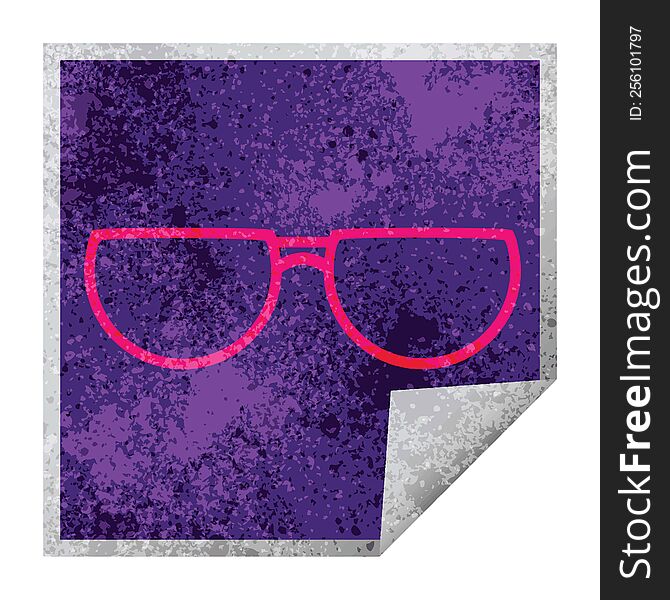 Spectacles Square Peeling Sticker