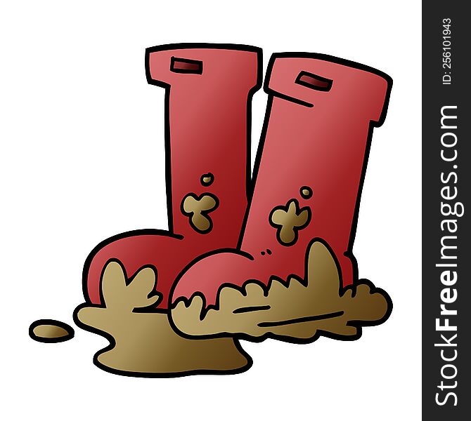 Cartoon Doodle Muddy Boots