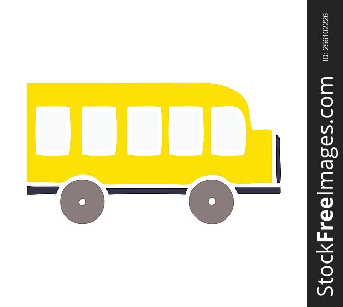 flat color retro cartoon of a school bus