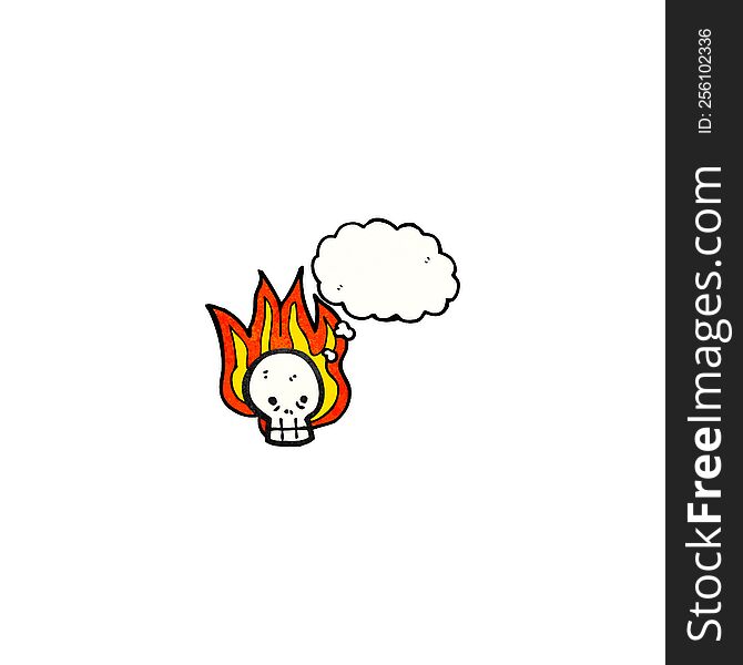 Cartoon Flaming Skull Symbol