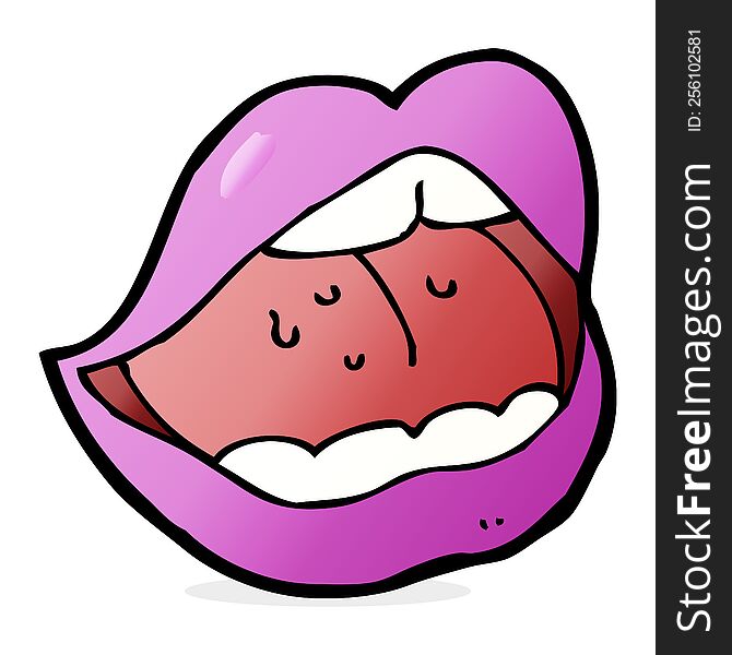 cartoon pink mouth