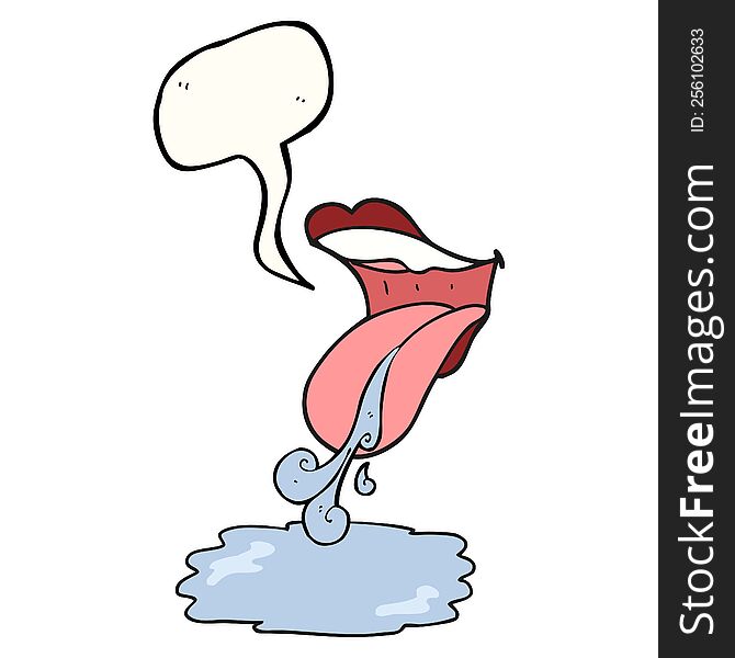Speech Bubble Cartoon Mouth Drooling