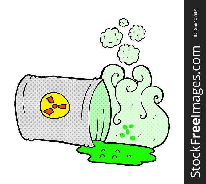 freehand drawn cartoon nuclear waste