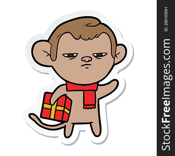 sticker of a cartoon monkey