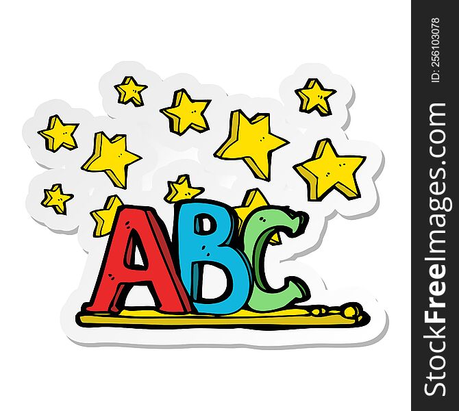 sticker of a ABC cartoon