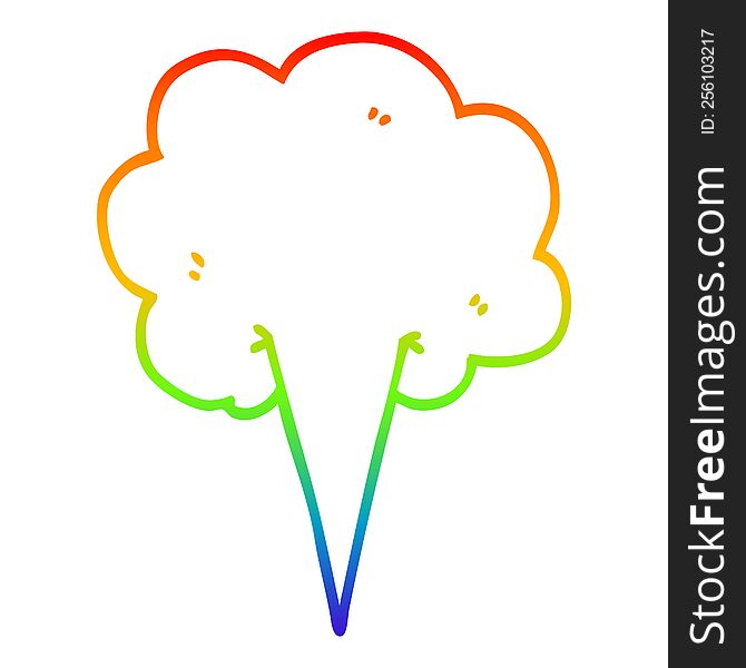 Rainbow Gradient Line Drawing Cartoon Whooshing Cloud