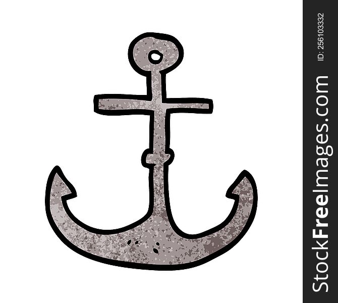 cartoon doodle ship anchor