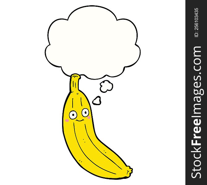 Cartoon Banana And Thought Bubble