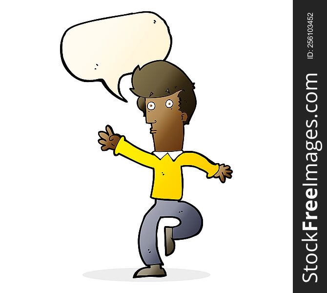 cartoon rushing man with speech bubble