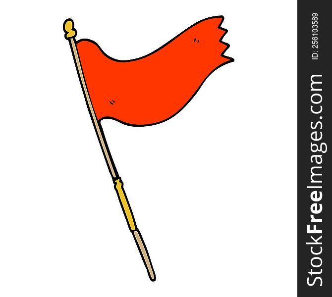 cartoon doodle waving flag