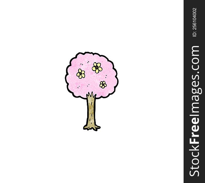 Decorative Pink Tree Cartoon