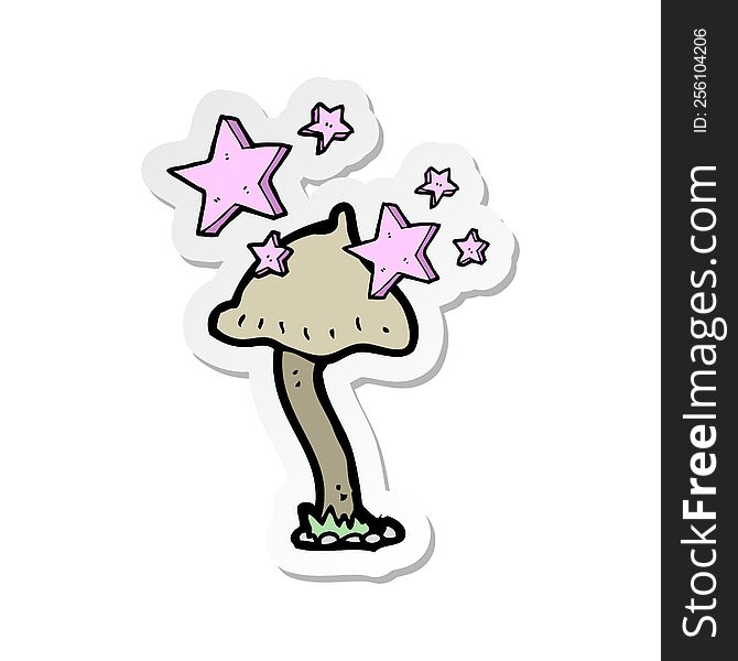 sticker of a cartoon mushroom