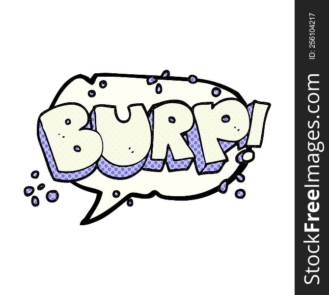 freehand drawn comic book speech bubble cartoon burp text