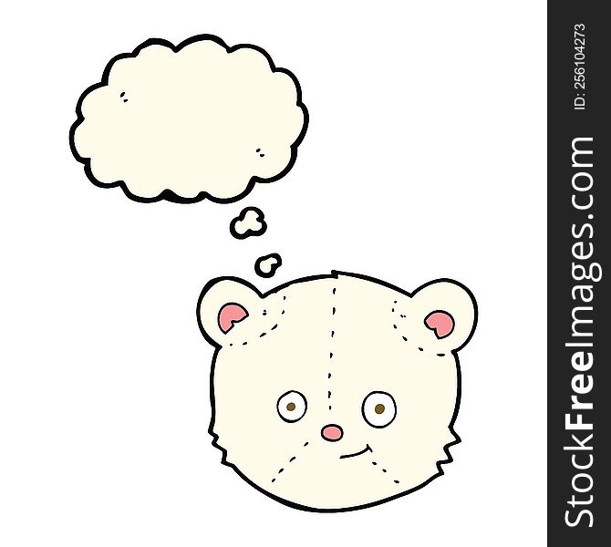 Cartoon Polar Bear Head With Thought Bubble