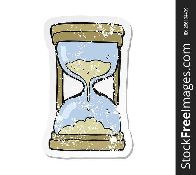 retro distressed sticker of a cartoon timer