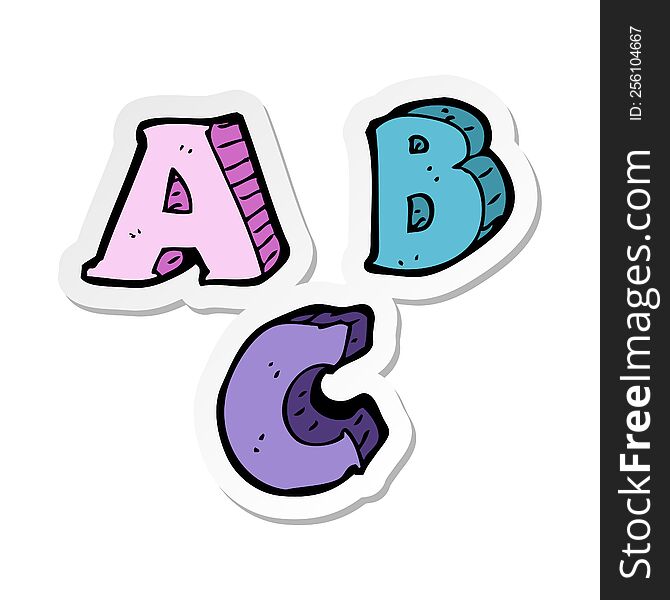 Sticker Of A Cartoon ABC Letters