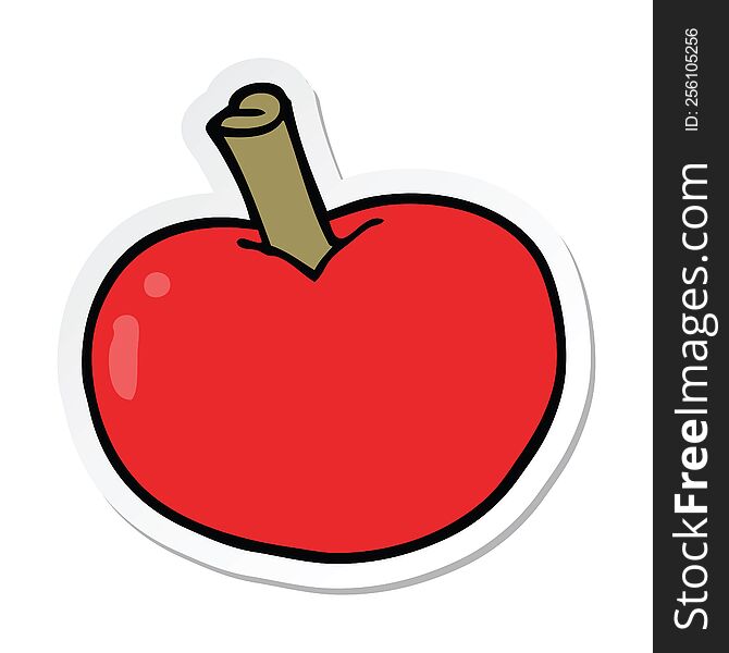 Sticker Of A Cartoon Apple