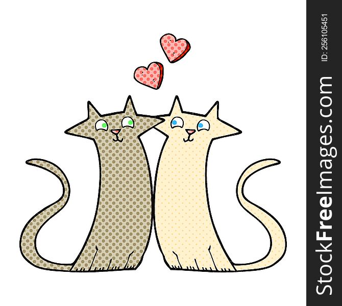 cartoon cats in love