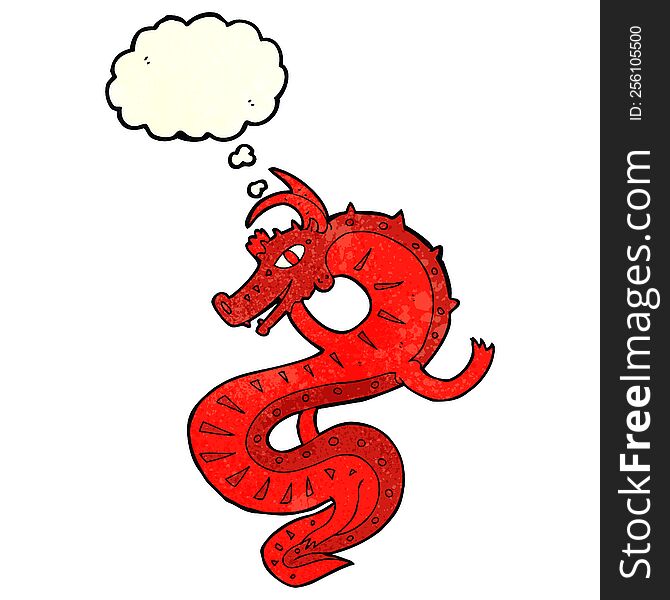 Saxon Dragon Cartoon With Thought Bubble