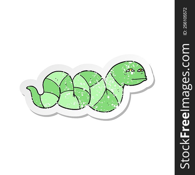 retro distressed sticker of a cartoon snake