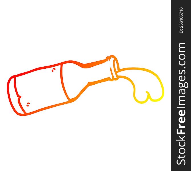 Warm Gradient Line Drawing Cartoon Bottle Of Chocolate Milk