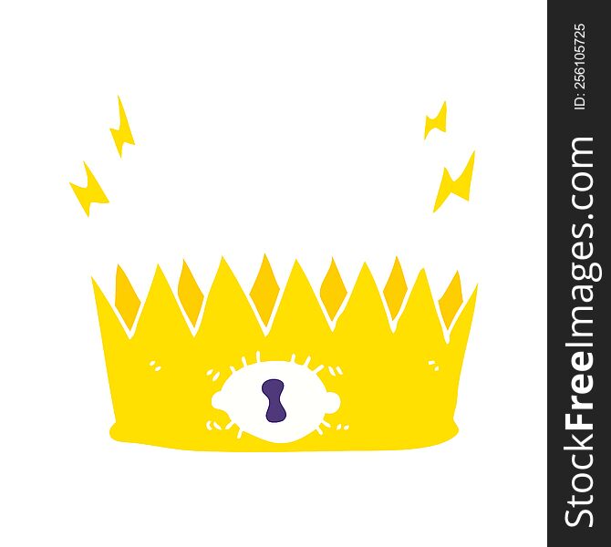 Flat Color Illustration Of A Cartoon Magic Crown