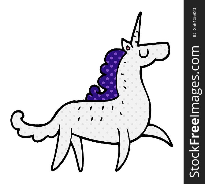 cartoon doodle unicorn