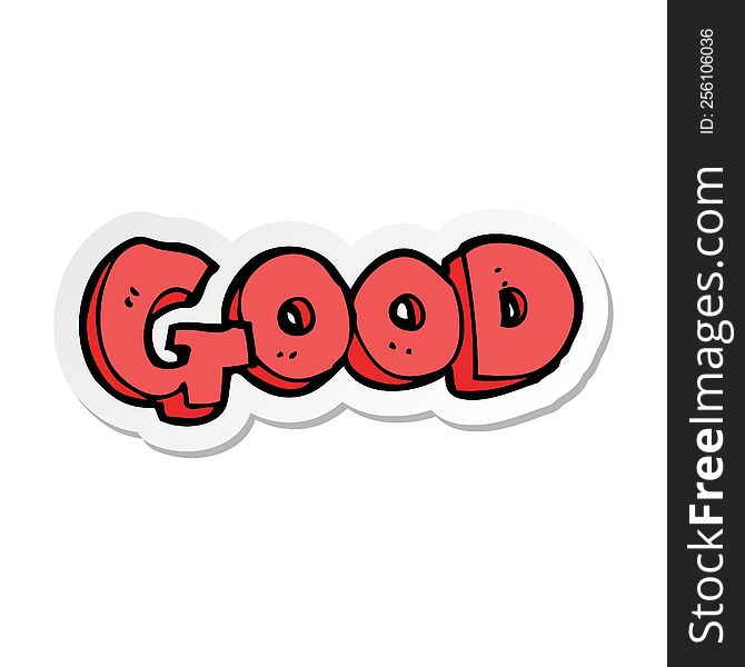 sticker of a cartoon good sign