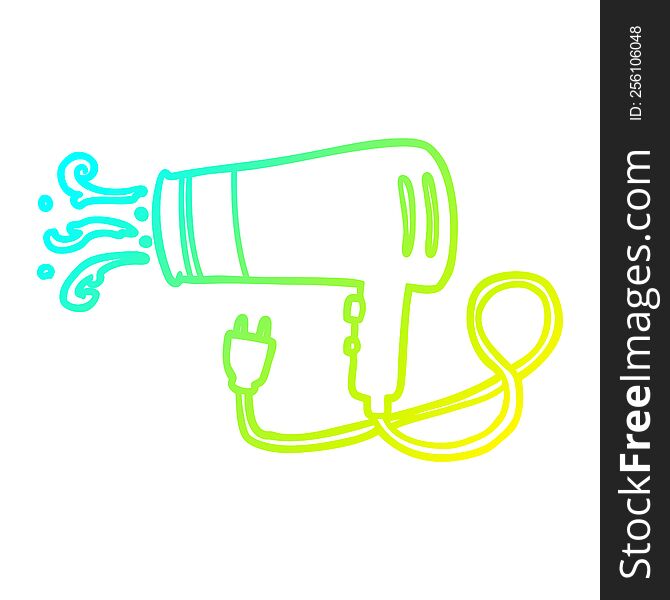 Cold Gradient Line Drawing Electric Hairdryer