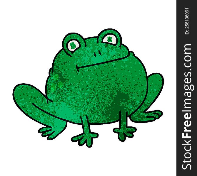 hand drawn quirky cartoon frog. hand drawn quirky cartoon frog