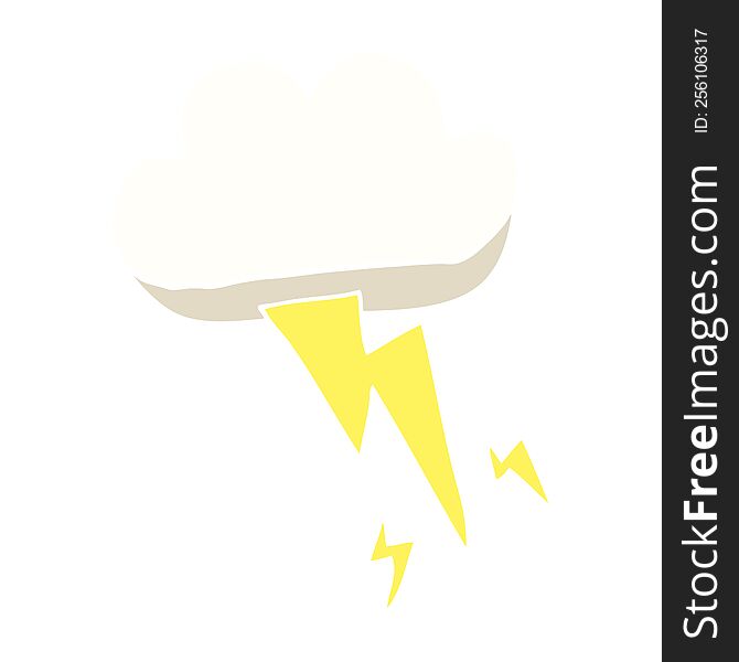 Cartoon Doodle Thundercloud And Lightning