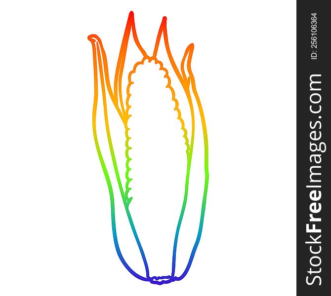 Rainbow Gradient Line Drawing Organic Corn