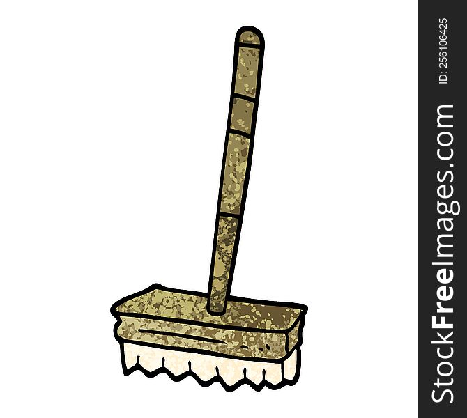 Grunge Textured Illustration Cartoon Sweeping Brush