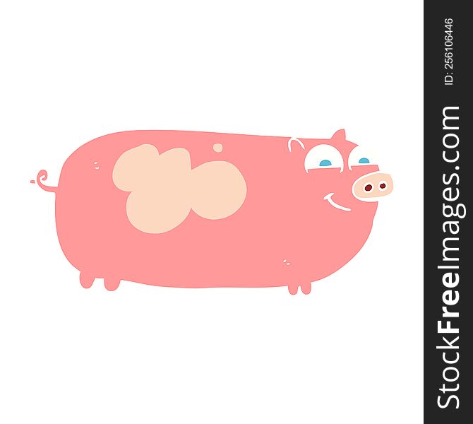 flat color illustration of pig. flat color illustration of pig