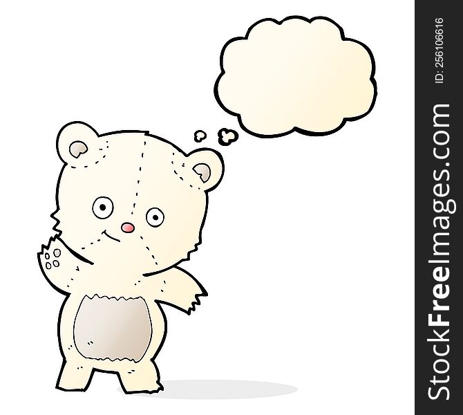 Cute Polar Bear Cartoon With Thought Bubble