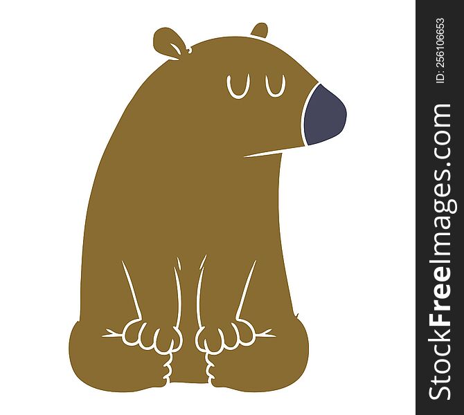 Flat Color Style Cartoon Bear