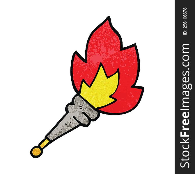 Cartoon Doodle Flaming Torch