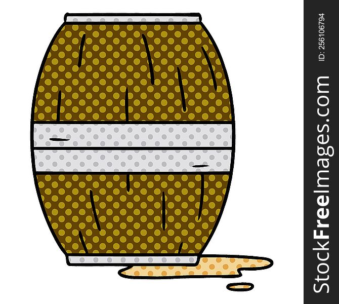Cartoon Doodle Of A Wine Barrel