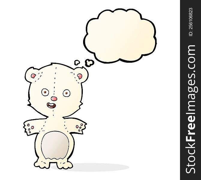 Cute Polar Bear Cartoon With Thought Bubble